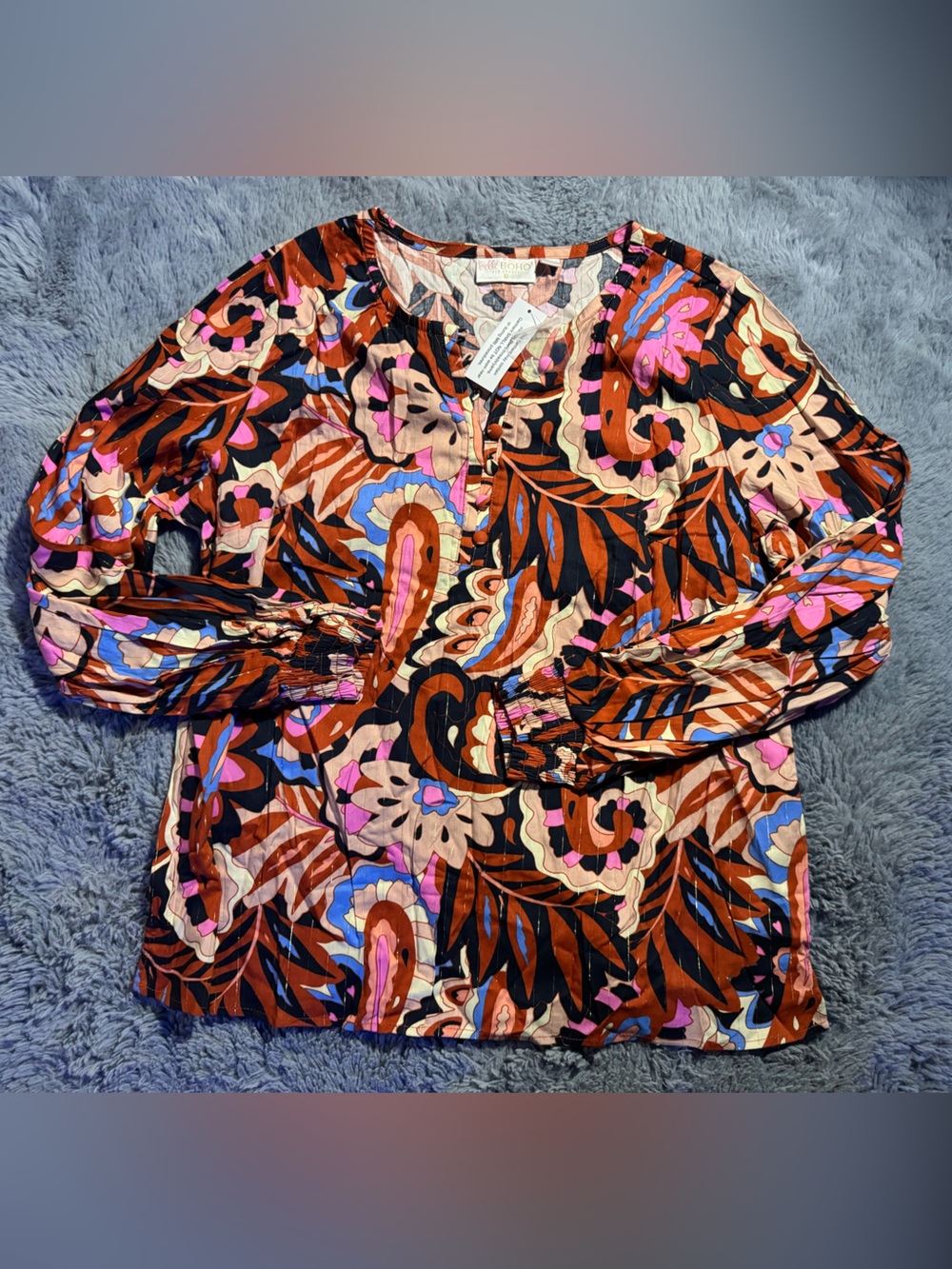 Belle Boho by Kim Gravel Blouse Size L New